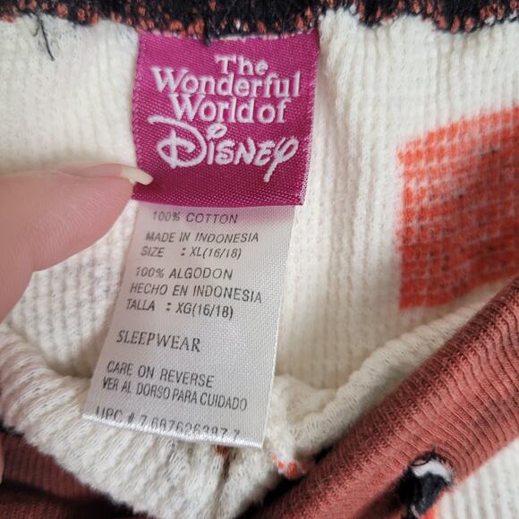 The Wonderful World Of Disney cream Mickey peace print waffle knit pajama pants - Picture 3 of 7